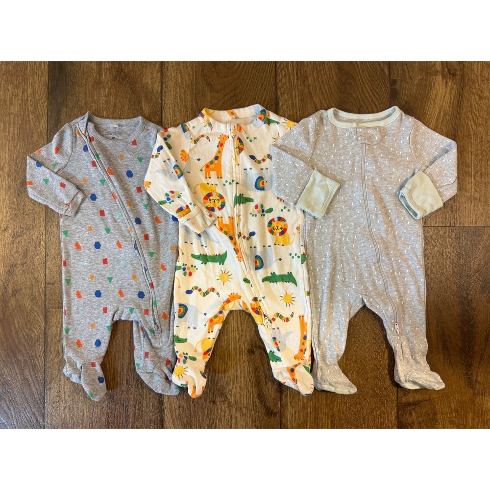 Old Navy Baby Boy 0/3 Months Footed Sleepers Outfits Animals Clothes Lot Bundle